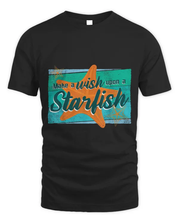 Make A Wish Upon A Starfish Funny Retro Beach Summer