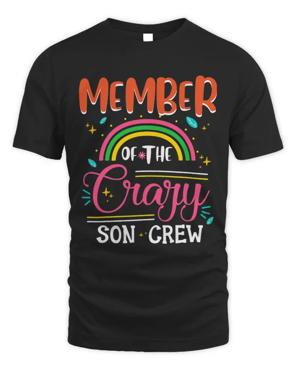 Member Of The Crazy Son Crew Colorful Cute Family Birthday