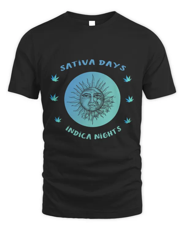 Sativa Days Indica Nights Marijuana Sun Moon Trippy Smoke