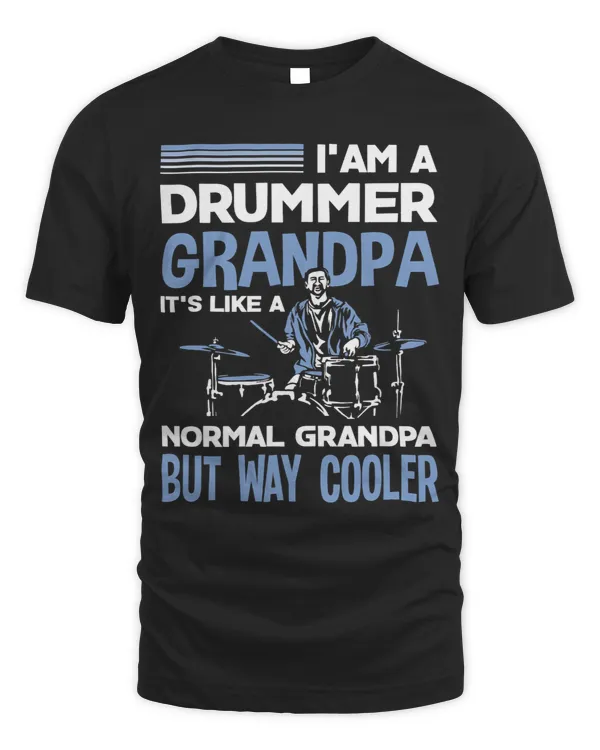 Mens Funny Drummer Grandpa Like A Normal Grandpa Only Cooler Gift