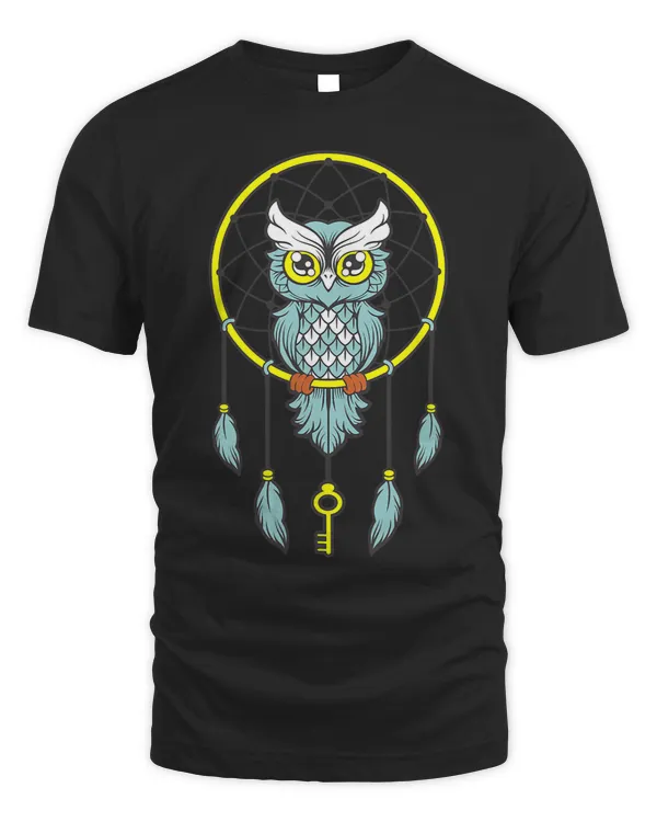 Dreamcatcher with a native american cute owl Art Design