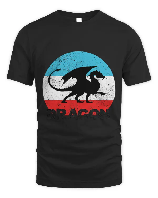 Dragons Vintage Retro Silhouette Funny Dragon Lover