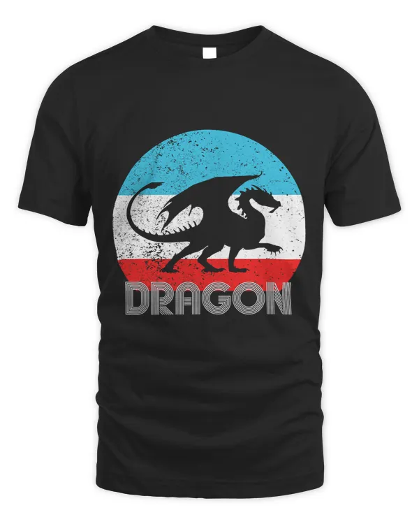 Dragons Vintage Retro Silhouette Funny Dragon