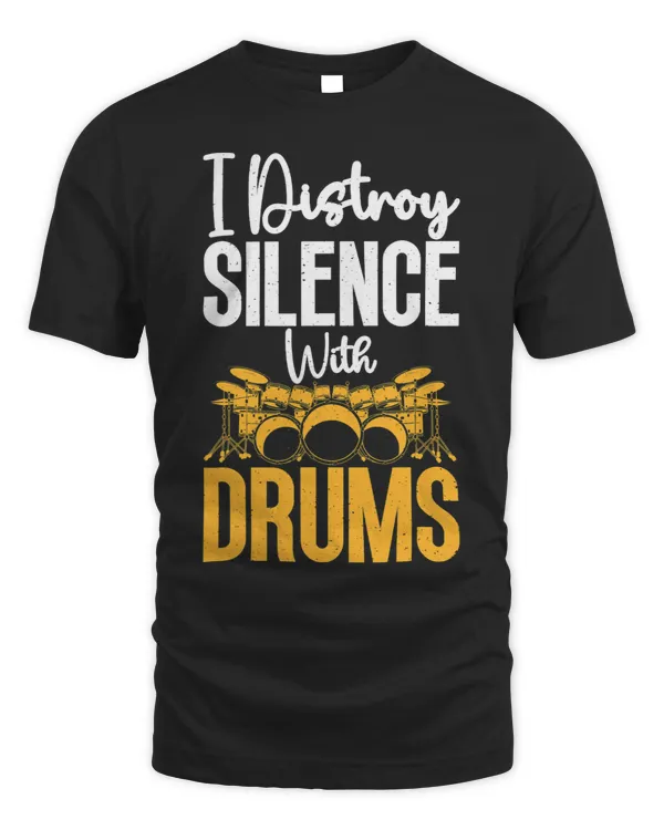 I Distroy Silence With Drums Aesthetic Art with Color