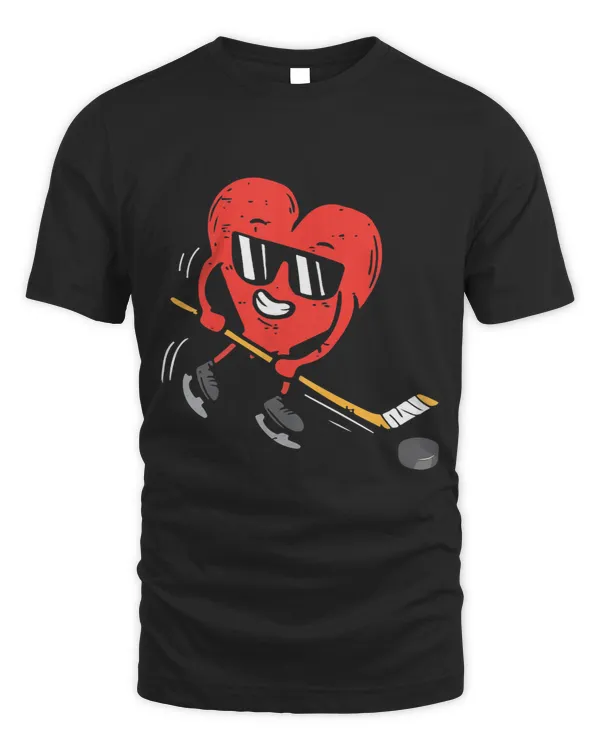 Hockey Fan Kids Heart Ice Hockey Player Valentines Day Cute Sports Lover Fan