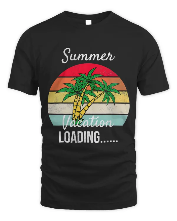 Summer Vacation Loading Coconut Tree and Sun