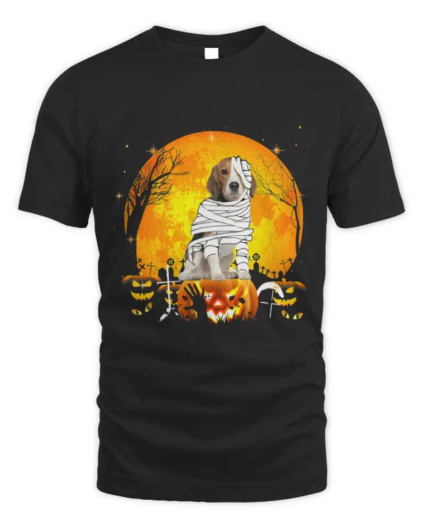 Halloween Shirts for Boys Kids Beagles Dog Mummy Pumpkin 430