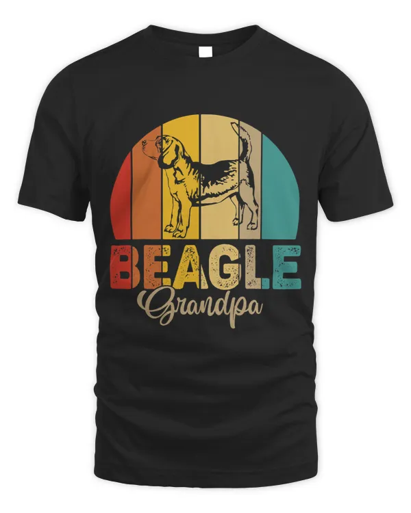 Vintage Retro Beagle Grandpa Funny Dog Lover Fathers Day