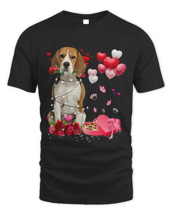 Funny Beagle Rose Heart Happy Valentine Day Dog Mom