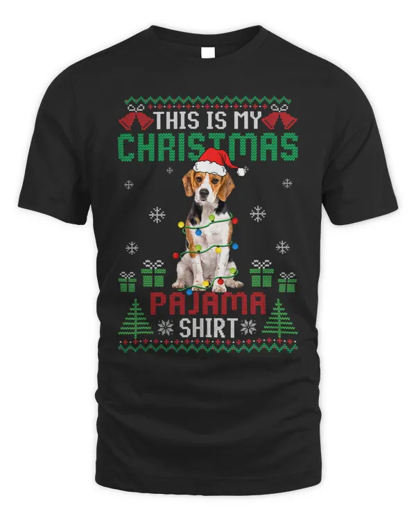 Funny Beagle This Is My Christmas Pajama Shirt