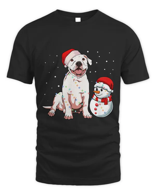 Pitbull Santa Hat Christmas Pajama Cute Dog Snowman XMas