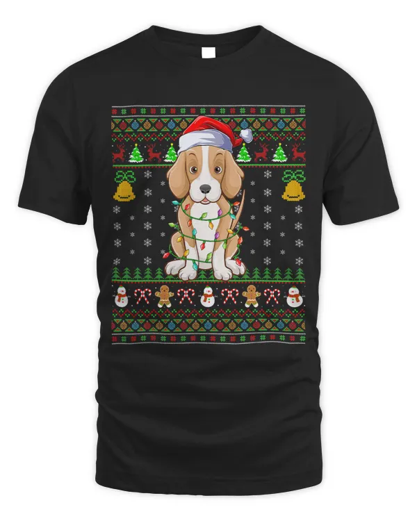 Funny Foxhound Dog Lover Xmas Santa Foxhound Ugly Christmas