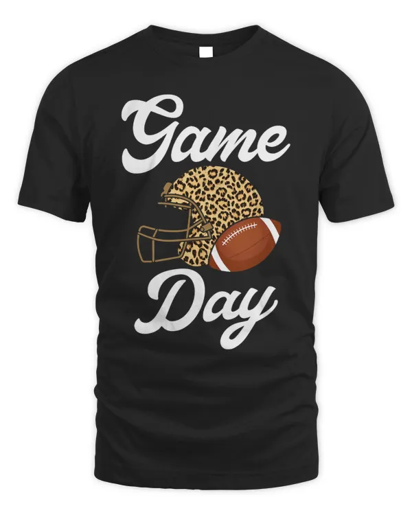 Funny Game Day With Leopard Heart Football American Football 2