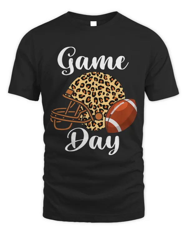 Funny Game Day With Leopard Heart Football American Football