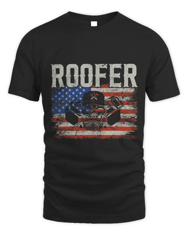 Roofer Funny Retro Roofing Roof Equipment American Flag