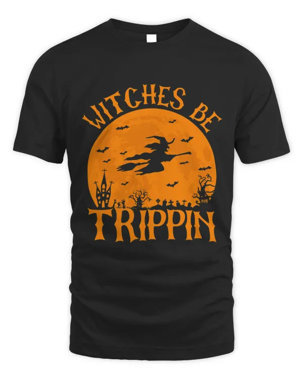 Witches be Trippin on Broom wBats Halloween Costume Party