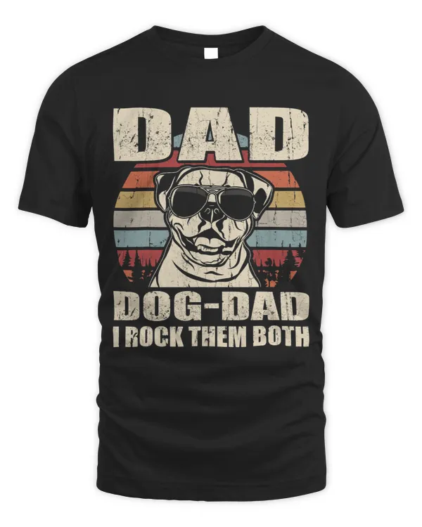 Mens American Bulldog Dad and Dog Dad I Rock Them Both Vintage