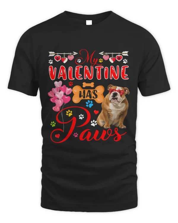 My Valentine Has Paws Cute Bulldog Sunglasses Hearts
