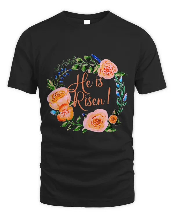 HE IS RISEN with Beautiful Floral Wreath EASTER