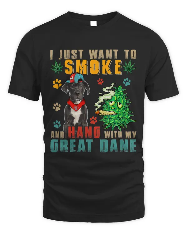 Vintage Smoke And Hang With My Great Dane Funny Smoker Weed