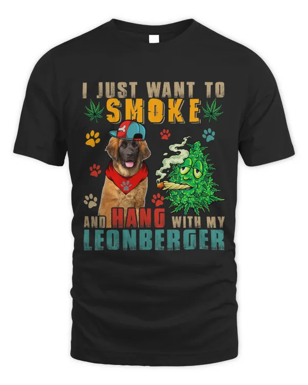 Vintage Smoke And Hang With My Leonberger Funny Smoker Weed