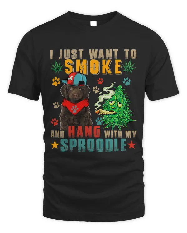 Vintage Smoke And Hang With My Sproodle Funny Smoker Weed