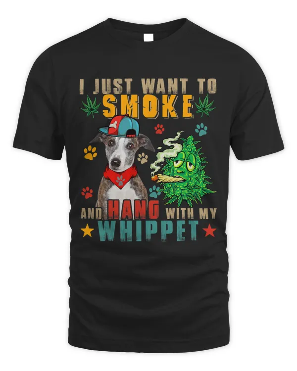 Vintage Smoke And Hang With My Whippet Funny Smoker Weed