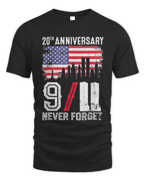 Official Never Forget 9-11 20th Anniversary Patriot Day 2021 T-Shirt