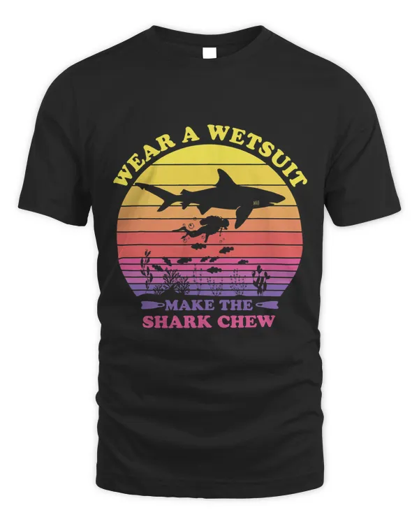 Vintage Wear Wetsuit Make Shark Chew Funny Scuba Diving Dive