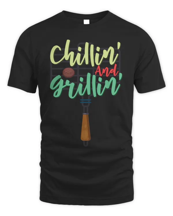 Mens Funny Grilling Chilin and Grillin Smoker