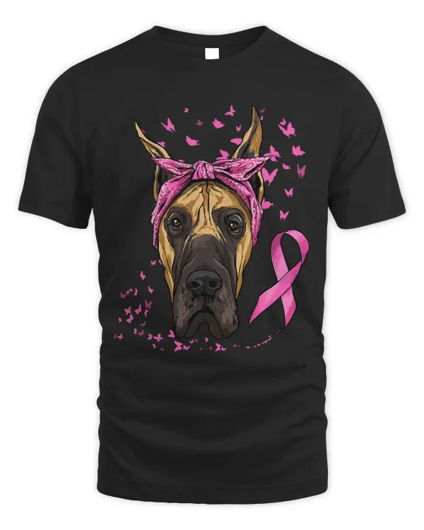 BC Great Dane Pink Ribbon Breast Cancer Awareness Survivor123 Cancer