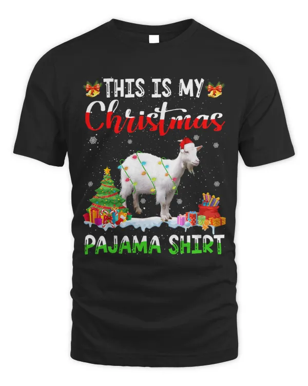 Funny Goat This Is My Christmas Pajama Goat Lover Xmas Lights