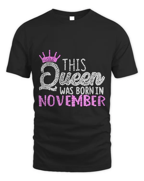 This Queen Was Born In November Birthday Pink Diamond Crown