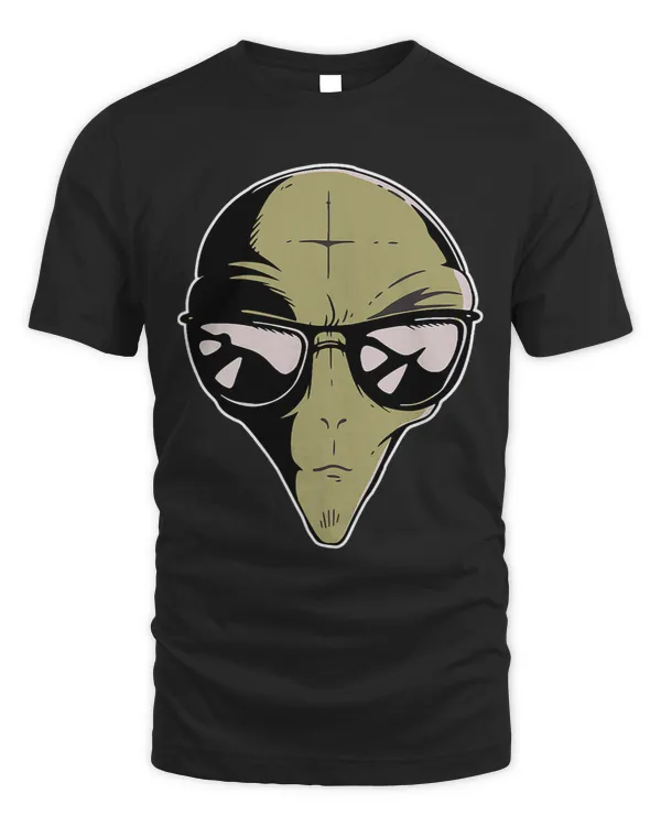 Aliens Vintage Alien Head With Sunglasses Design 2UFO Enthusiast