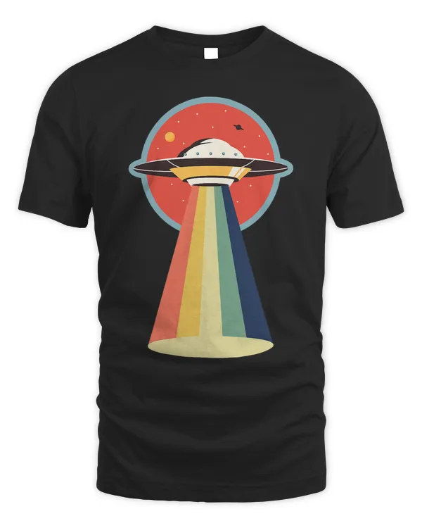 Aliens Vintage Alien UFO Retro with Colors Extra Terrestrial Design