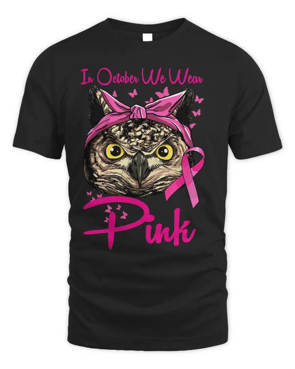 BC In October We Wear Pink Cute Owl Breast Cancer Awareness Cancer