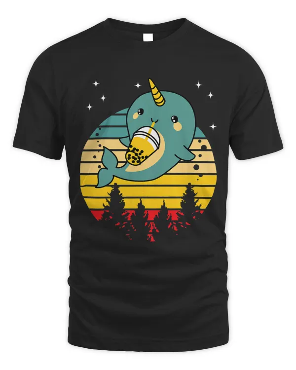 Narwhal Lover Graphic Retro Sunset Men Women Youth Gifts
