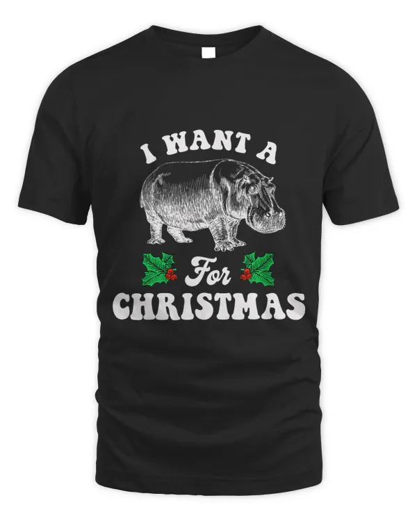 I Want A Hippopotamus For Christmas, Xmas Hippo T-Shirt