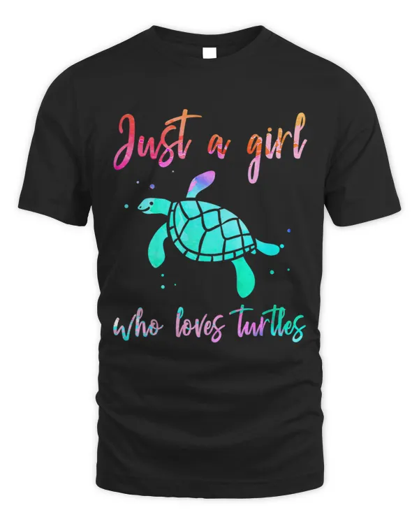 Kids Watercolor Just A Girl Who Loves Turtles Sea Turtle
