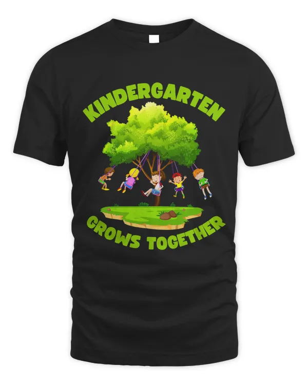 Kindergarten Grows Together Cute Students Teacher Tree Swing