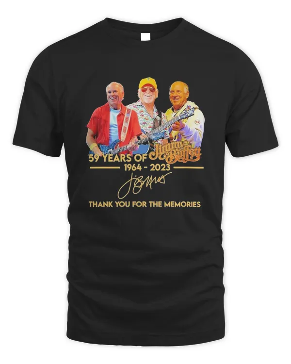 59 Years 1964 2023 Jimmy Buffett Shirt Thank You For The Memories Signatures