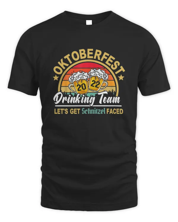 Oktoberfest 2022 Drinking Team Let's Get Schnitzel Faced Shirt