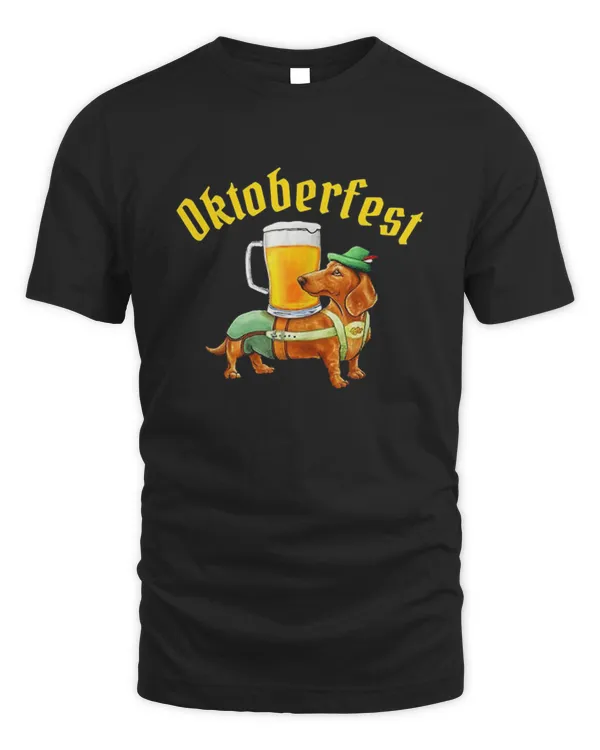 Oktoberfest Beer Dachshund Lederhosen German Flag Sausage Shirt