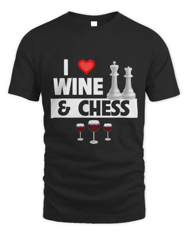 I Love Wine and Chess Game Funny Drinking King Queen Mate 1