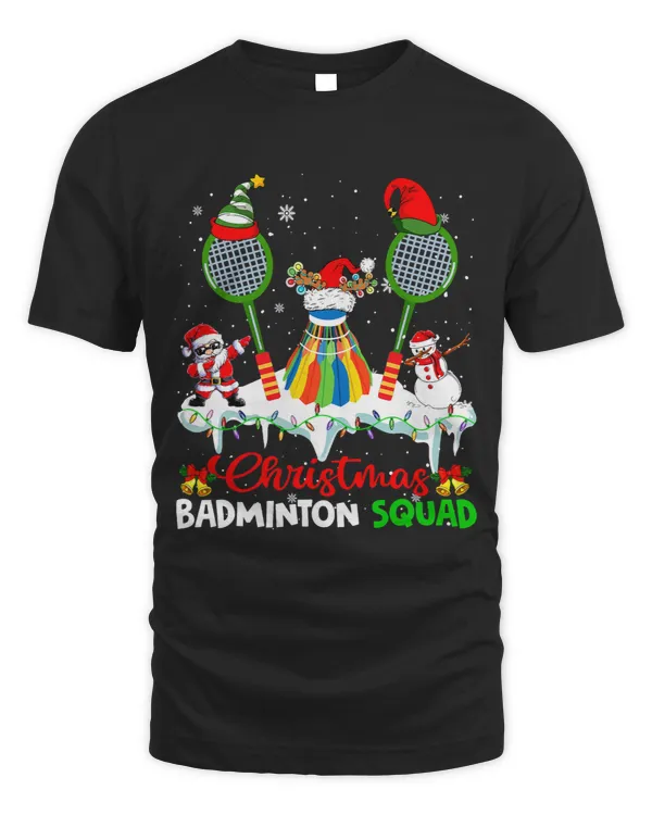 Christmas Badminton Squad Dabbing Santa Elf Badminton Tools