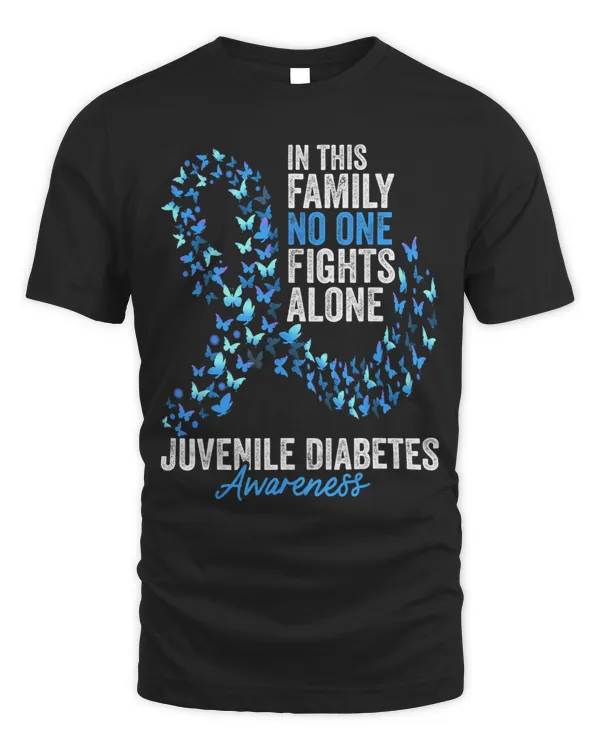 Diabetic Disease Juvenile Diabetes Awareness Month Butterflies Blue Ribbon