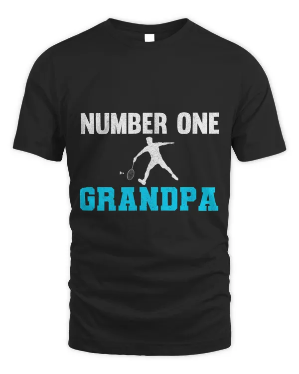 Mens Number One Grandpa Shuttlecock Grandfather Badminton