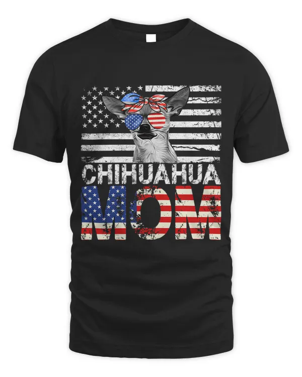 Womens Cool Chihuahua Mom USA Flag Patriotic Mothers Day