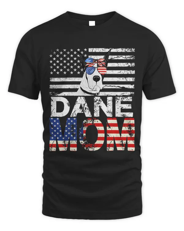 Womens Cool Dane Mom USA Flag Patriotic Mothers Day