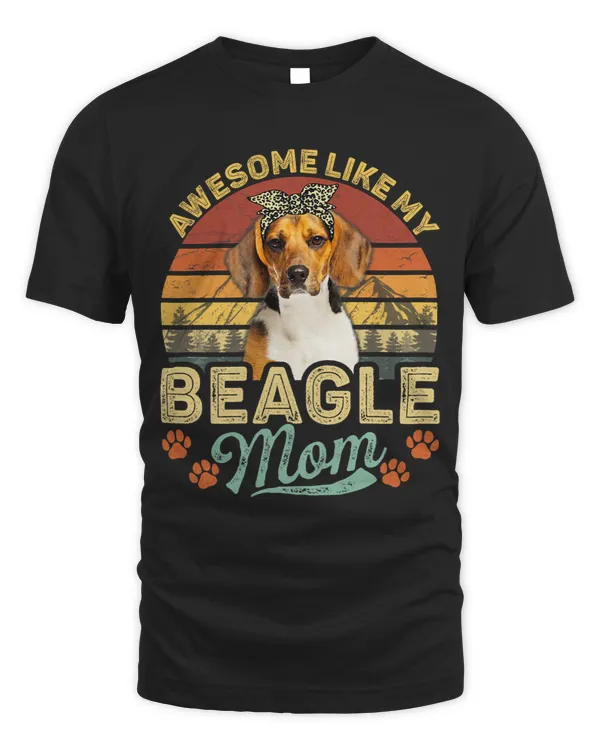 Womens Vintage Awesome Like My Beagle Mom Dog Mom